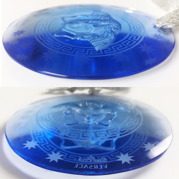 Rosenthal Versace Medusa Head Ornament Blue Crystal Home Decor - Picture 7 of 8